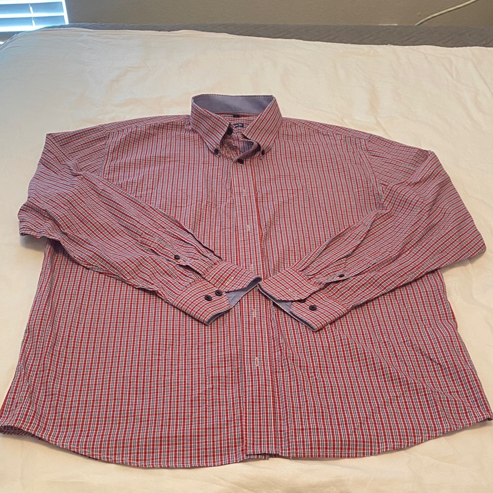 Report Collection Red and Blue Checkered Men's Shirt